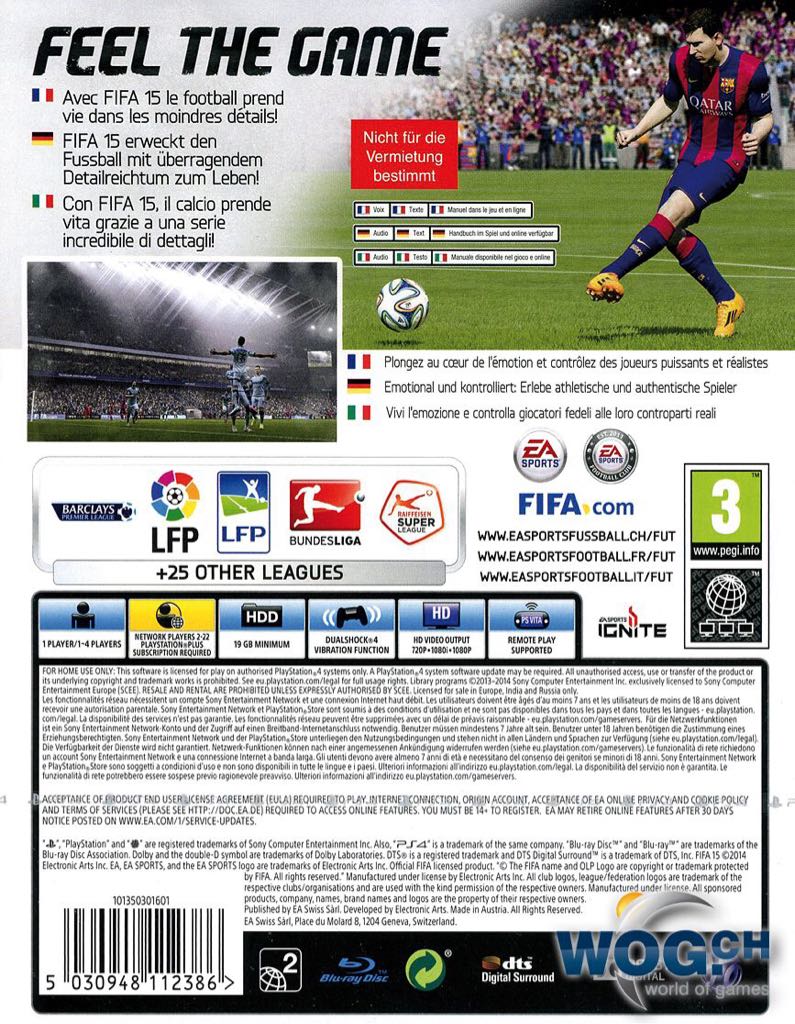 FIFA 15 - Sony PlayStation 4 (PS4) ((EA) Electronic Arts - 1-4) video game collectible [Barcode 5030935112382] - Main Image 2