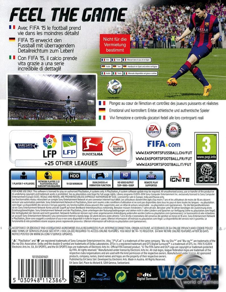 FIFA 15 - Sony PlayStation 4 (PS4) ((EA) Electronic Arts - 1-4) video game collectible [Barcode 5030942112382] - Main Image 2