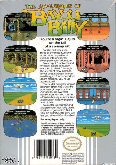 The Adventures of Bayou Billy - Nintendo Entertainment System (NES) (Konami - 1) video game collectible [Barcode 074299089534] - Main Image 2
