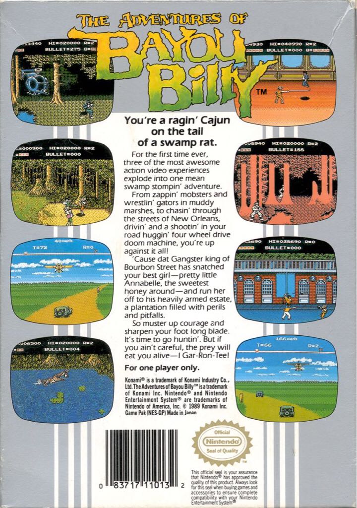 The Adventures of Bayou Billy - Nintendo Entertainment System (NES) (Konami) video game collectible - Main Image 2
