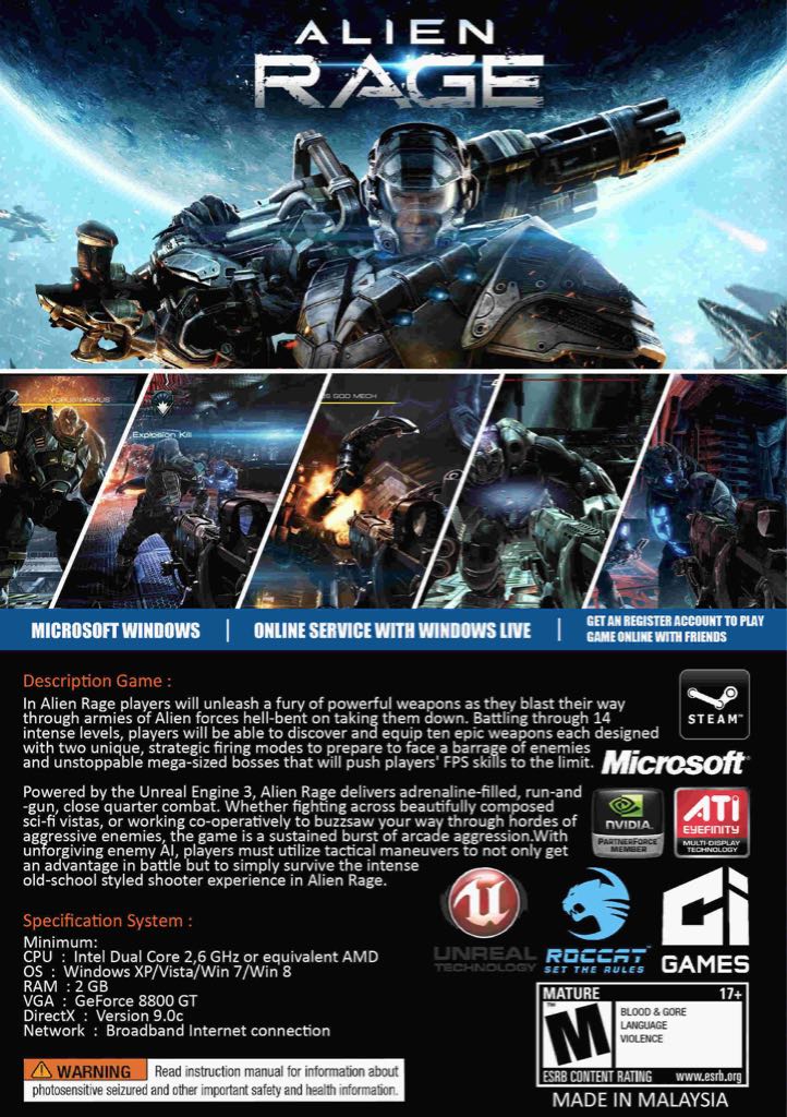 Alien Rage - Microsoft Xbox Live (Ci Games - 2) video game collectible [Barcode 5907813596476] - Main Image 2