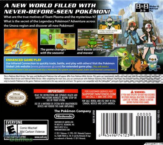 Pokémon Black - Nintendo DS (Nintendo - 1) video game collectible [Barcode 045496741273] - Main Image 2