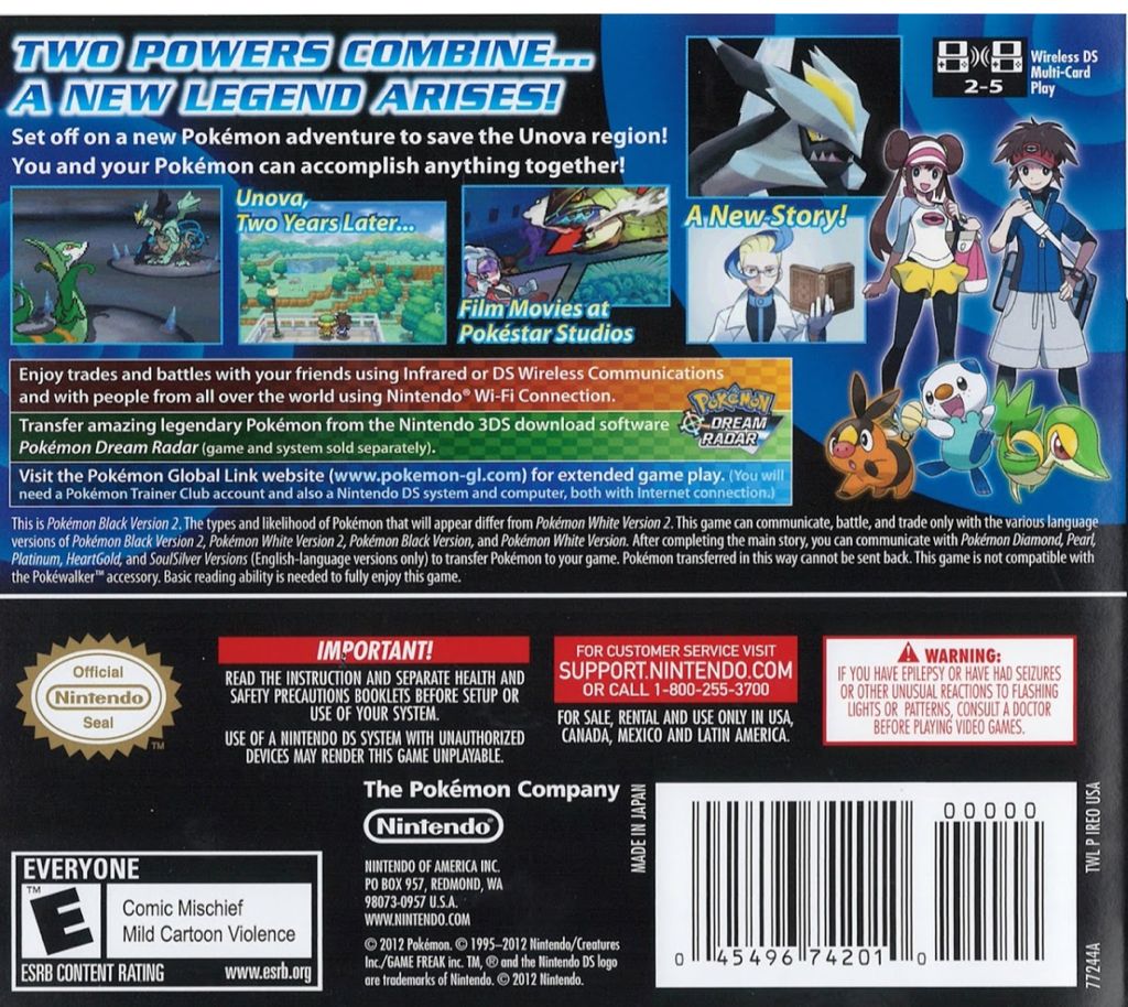 Pokémon Black 2 - Nintendo DS (Nintendo - 4) video game collectible [Barcode 045496462901] - Main Image 2