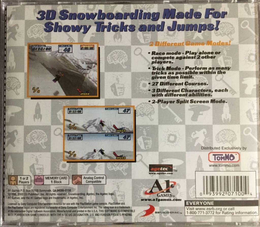 Snowboarding - Sony PlayStation (Agetec - 1-2) video game collectible [Barcode 093992071004] - Main Image 2