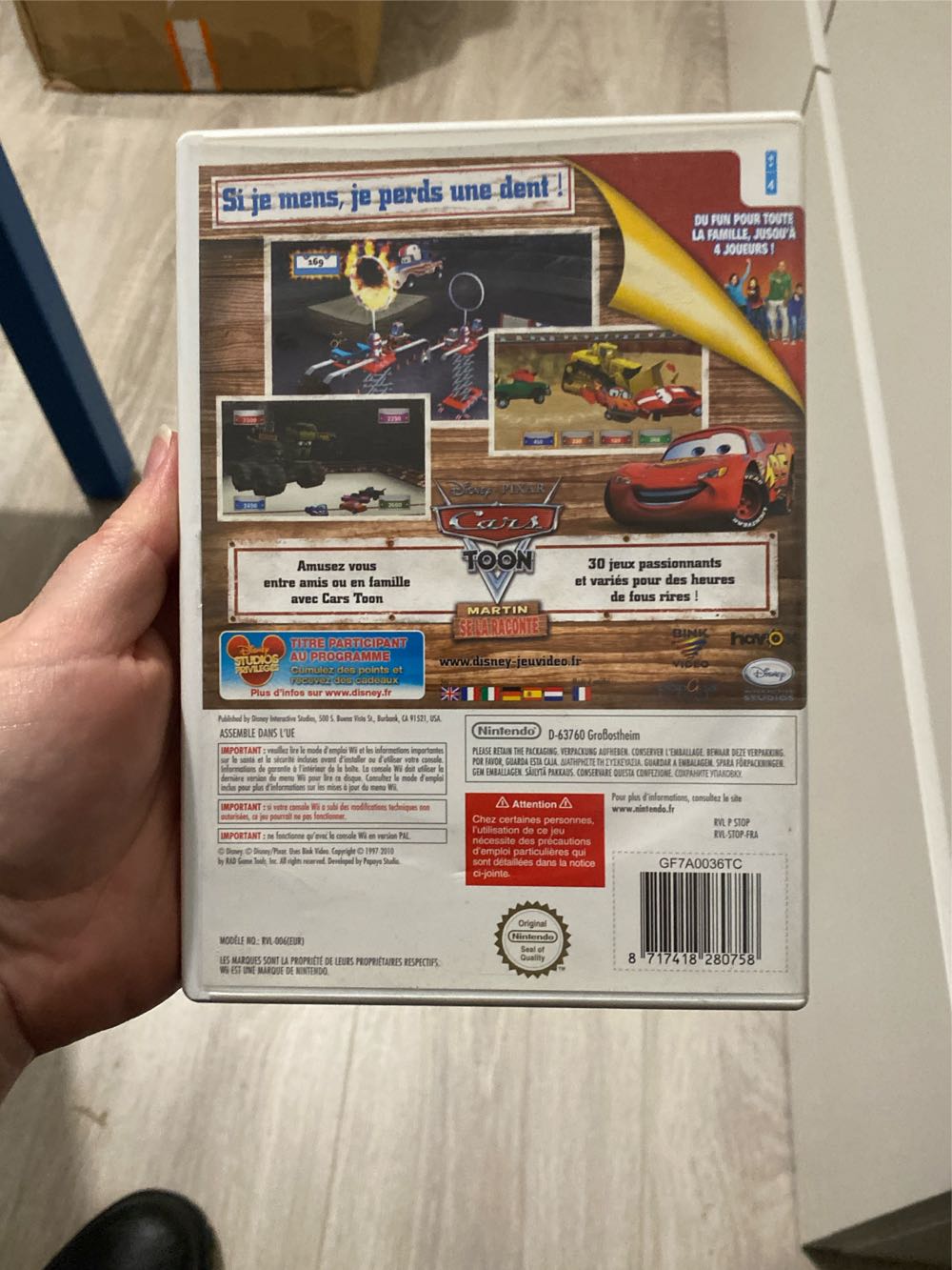 Disney / CARS TOON : MARTIN SE LA RACONTE - Nintendo Wii video game collectible [Barcode 8717418280758] - Main Image 2