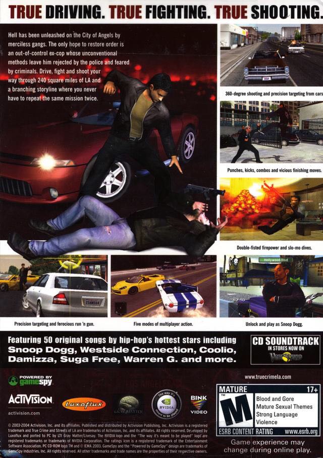 True Crime Streets of L.A - Microsoft Xbox (Activision - 1) video game collectible [Barcode 5030917020612] - Main Image 2