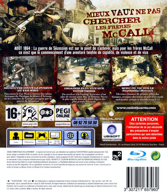 Call Of Juarez : Bound in Blood - Sony PlayStation 3 (PS3) (Ubisoft - 1) video game collectible [Barcode 3307211657960] - Main Image 2