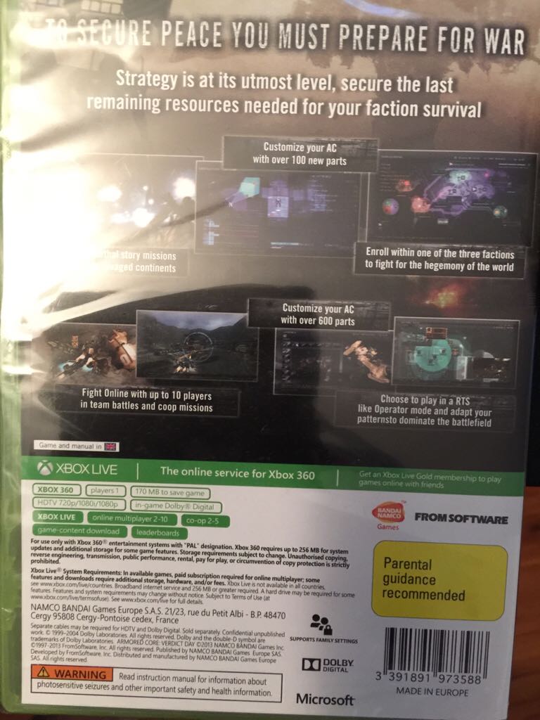 Armored Core: Verdict Day - Microsoft Xbox 360 (Bandai Namco Games) video game collectible [Barcode 3391891973588] - Main Image 2