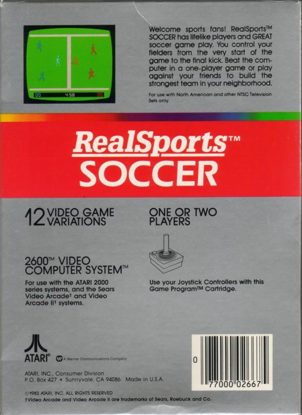 RealSports Soccer - Apple iOS (Atari, Inc. - 1 or 2) video game collectible - Main Image 2
