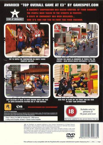 State Of Emergency - Sony PlayStation 2 (PS2) (Rockstar Games - 1) video game collectible [Barcode 710425270604] - Main Image 2