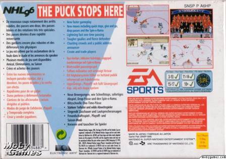 NHL 96 - Nintendo Super Nintendo Entertainment System (SNES) video game collectible [Barcode 3111943072225] - Main Image 2