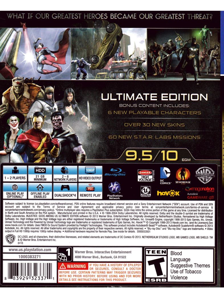 Injustice Gods Among Us Ultimate Edition - Sony PlayStation 4 (PS4) (WB Games - 2) video game collectible [Barcode 9325336179871] - Main Image 2
