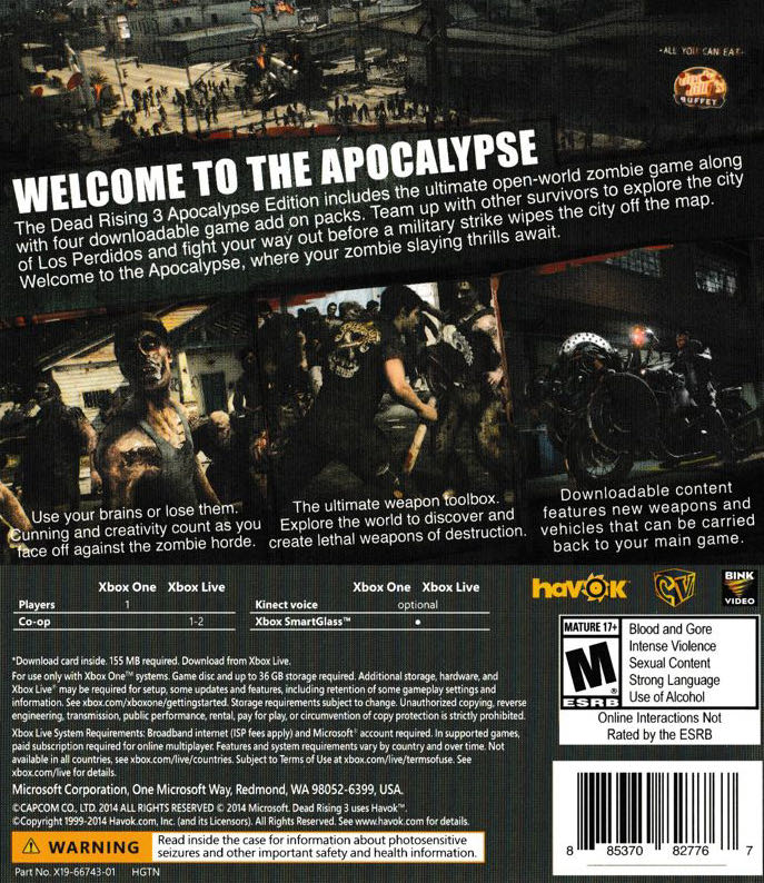 Dead Rising 3: Apocalypse Edition - Microsoft Xbox One (Microsoft Studios - 1-2) video game collectible - Main Image 2