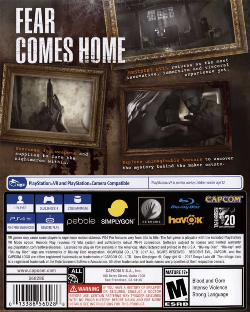 Resident Evil 7: Biohazard - Sony PlayStation Network (PSN) (Capcom - 1) video game collectible - Main Image 2