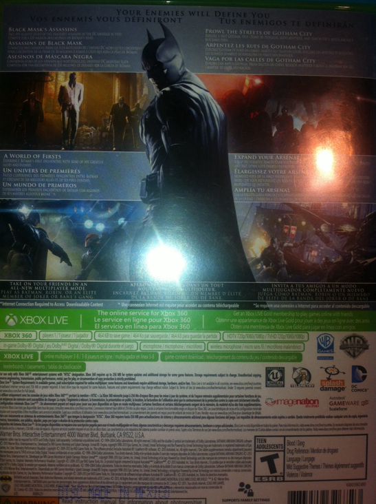 Batman Arkham Orgin - Microsoft Xbox 360 video game collectible - Main Image 2