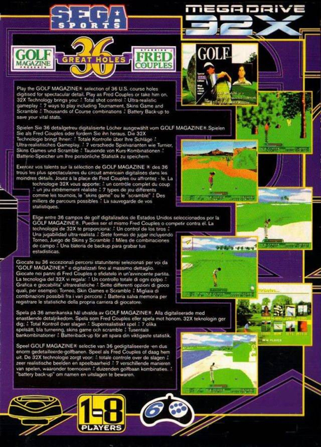 36 Great Holes Starring Fred Couples - Sega 32X video game collectible - Main Image 2