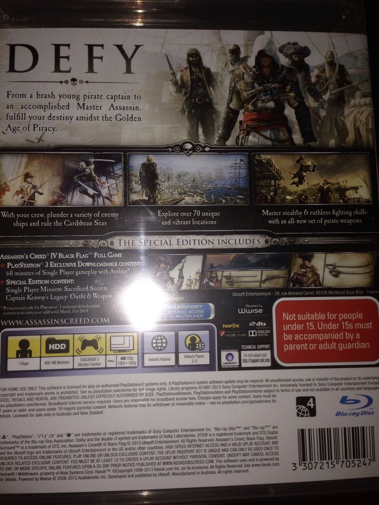 Assasin Creed IV Black Flag - Sony PlayStation 3 (PS3) (Ubisoft) video game collectible - Main Image 2