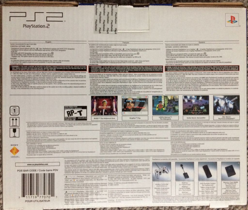 Sony PlayStation 2 Satin Silver Console - Sony PlayStation 2 (PS2) (Sony - 1-2) video game collectible [Barcode 711719770701] - Main Image 2