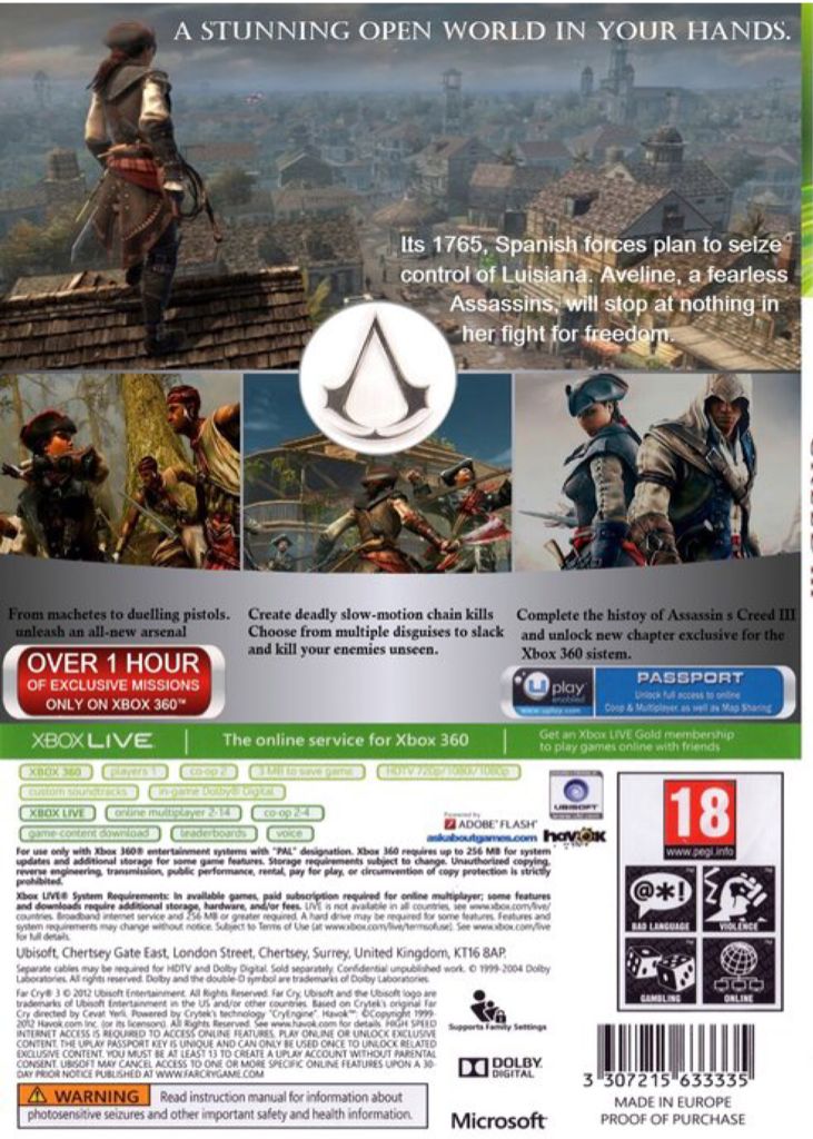Assassins Creed: Liberation HD - Microsoft Xbox 360 video game collectible - Main Image 2