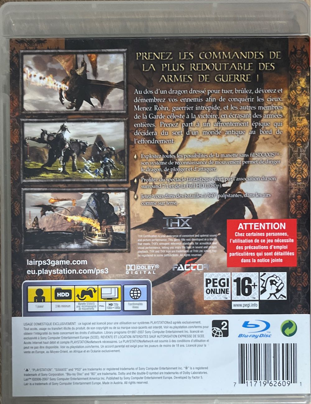 Lair PS3 - Sony PlayStation 3 (PS3) (Sony Computer Entertainment - 1) video game collectible [Barcode 711719626091] - Main Image 2