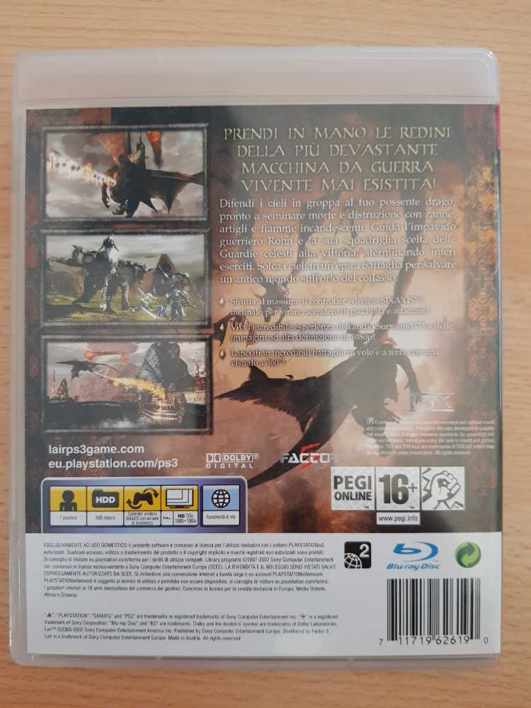 Lair - Sony PlayStation 3 (PS3) (SCEA - 1) video game collectible [Barcode 711719626190] - Main Image 3