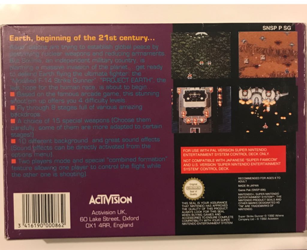 Super Strike Gunner - Nintendo Super Nintendo Entertainment System (SNES) video game collectible - Main Image 2