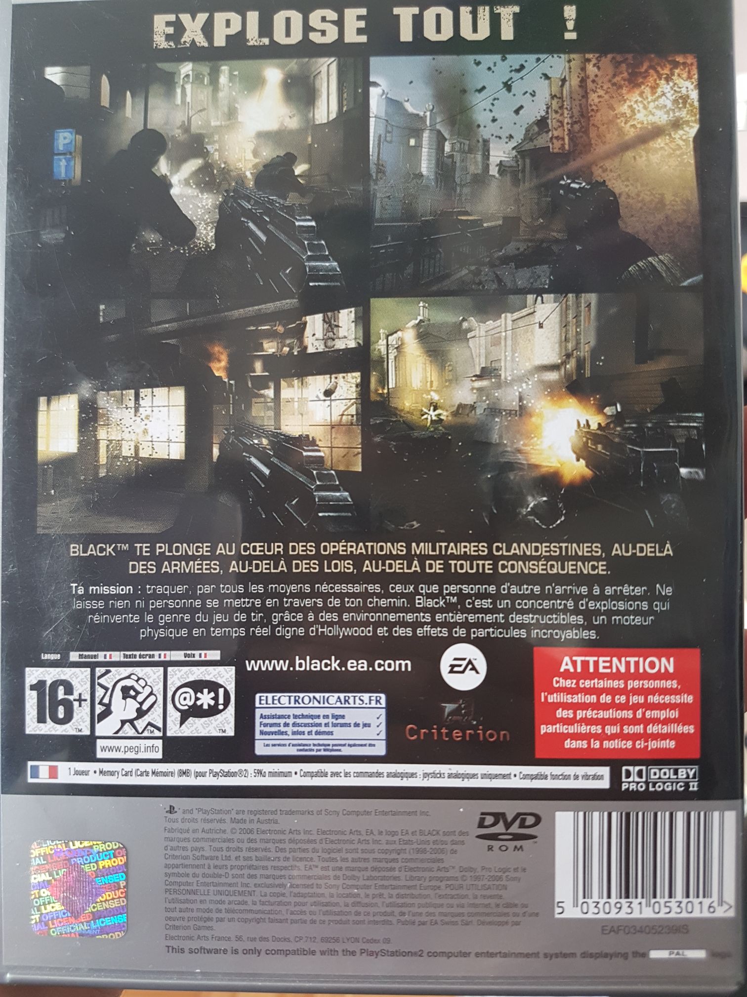 PS2 / Black - Sony PlayStation 2 (PS2) (Electronics Arts - 1) video game collectible [Barcode 5030931053016] - Main Image 2