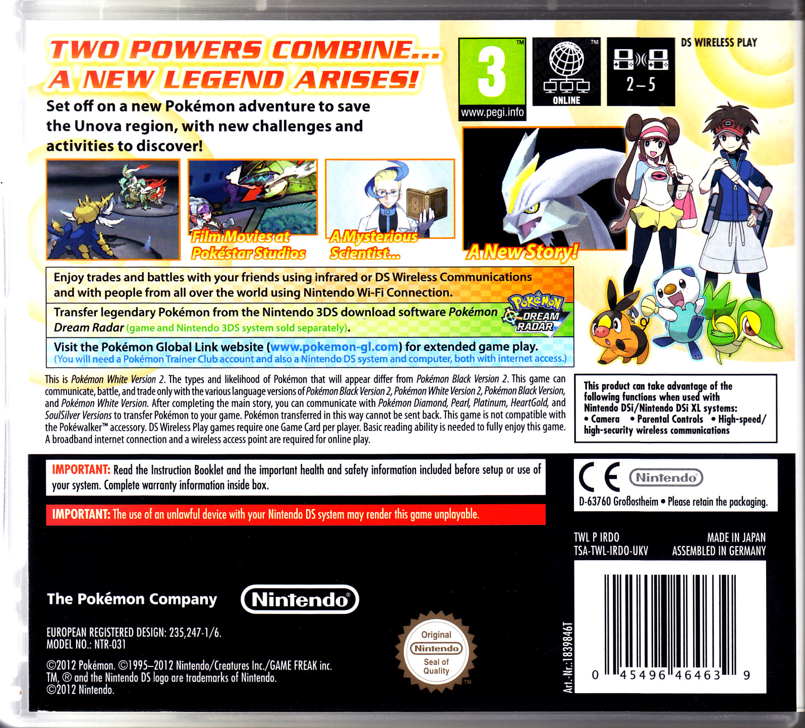 Pokémon White 2 - Nintendo DS (Nintendo - 1) video game collectible [Barcode 045496464639] - Main Image 2