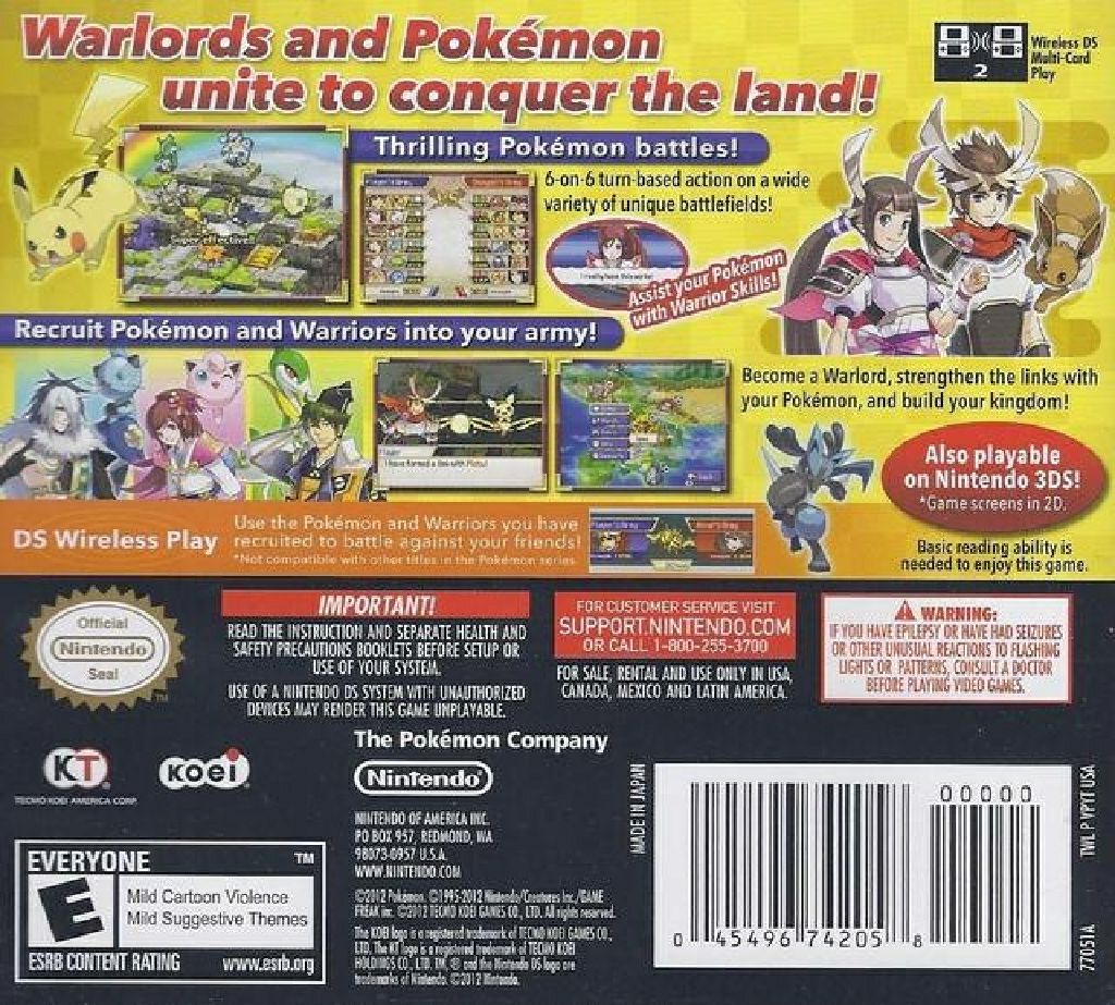 Pokemon Conquest - Nintendo DS (Nintendo - 1) video game collectible [Barcode 045496742058] - Main Image 2