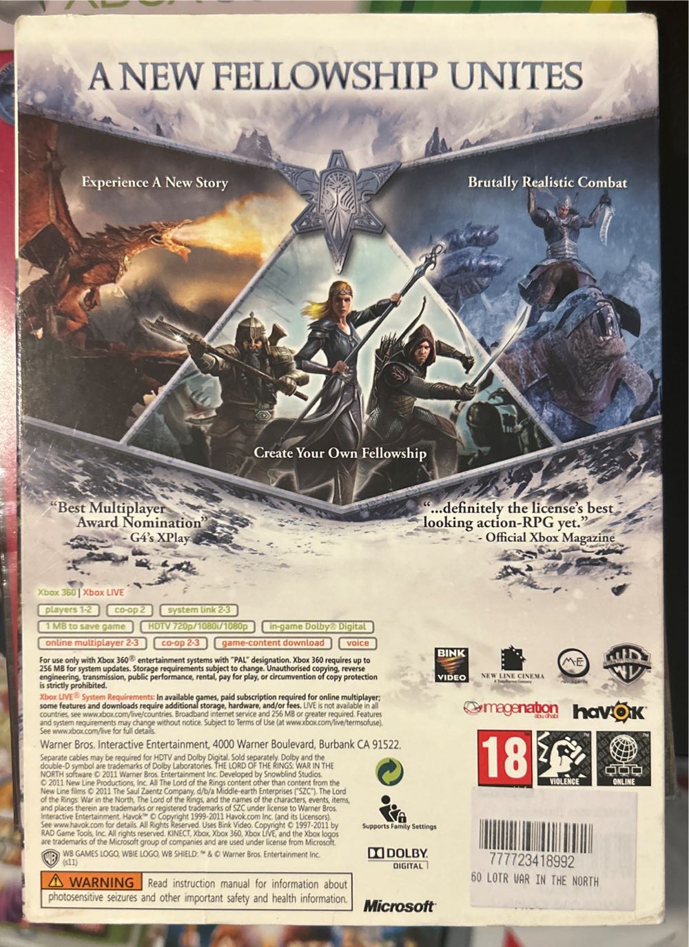 The Lord Of The Rings War In The North (Lenticular) - Microsoft Xbox 360 video game collectible [Barcode 883929216611] - Main Image 2