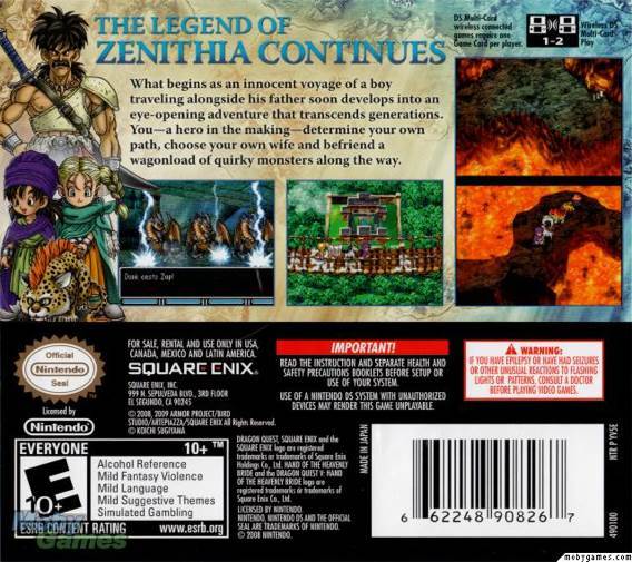 Dragon Quest V: Hand of the Heavenly Bride - Nintendo DS (Square Enix - 1) video game collectible [Barcode 662248908267] - Main Image 2