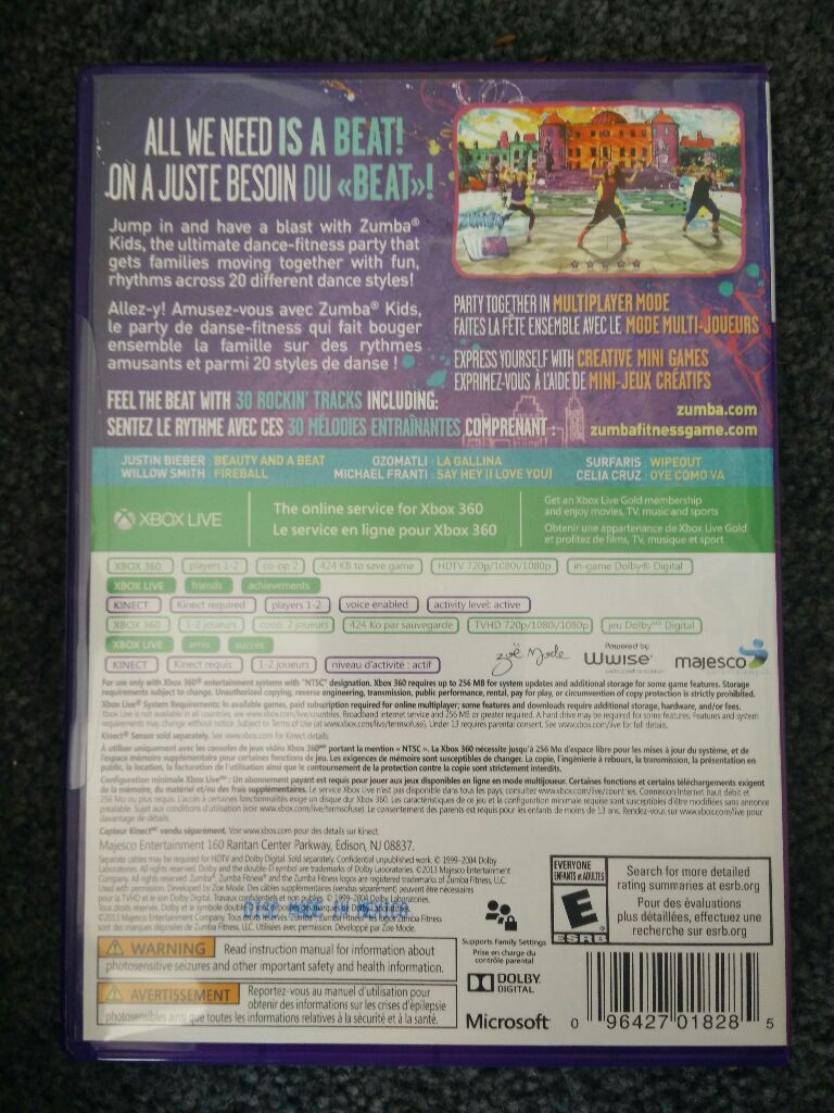 Zumba Kids - Microsoft Xbox 360 (Majesco - 1-4) video game collectible [Barcode 096427018285] - Main Image 2