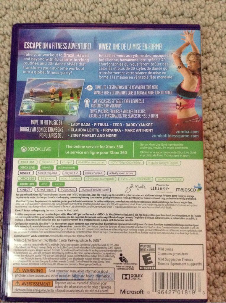 Zumba Fitness World Party - Microsoft Xbox 360 (MAJESCO ENTERTAIMENT - 1-2) video game collectible [Barcode 096427018193] - Main Image 2