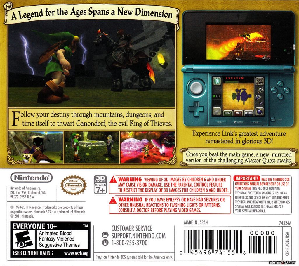 Ocarina Of Time - Nintendo 3DS (Nintendo - 1) video game collectible - Main Image 2