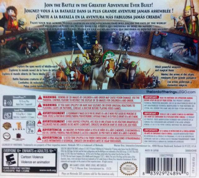 LEGO The Lord Of The Rings - Nintendo 3DS (WB Games - 1) video game collectible [Barcode 883929248940] - Main Image 2