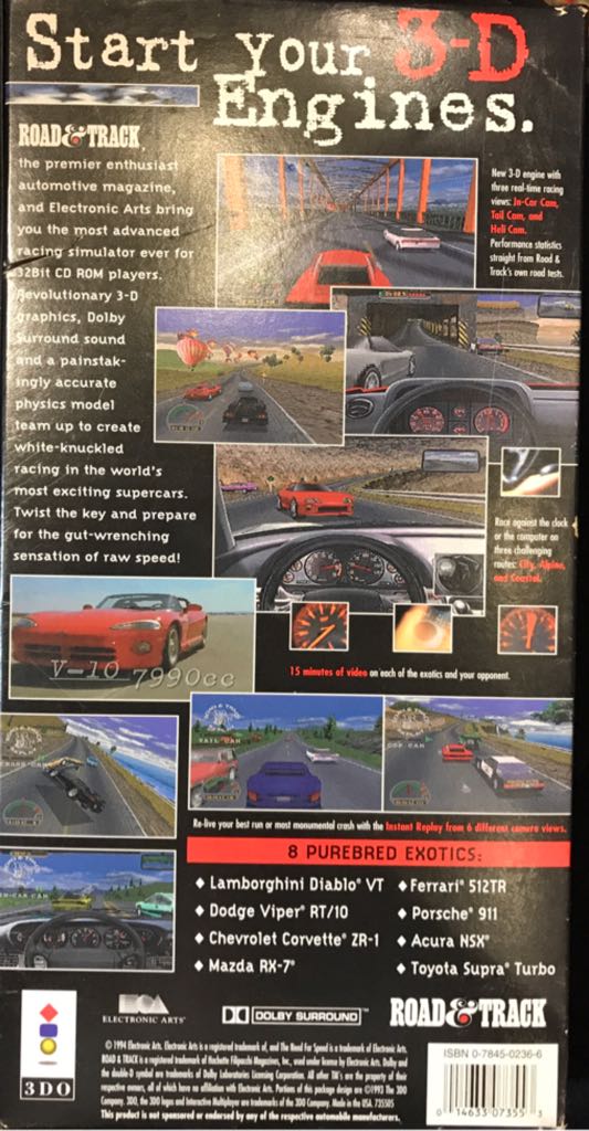 Need For Speed, The - 3DO (Boite Et Notice) video game collectible [Barcode 014633073447] - Main Image 2