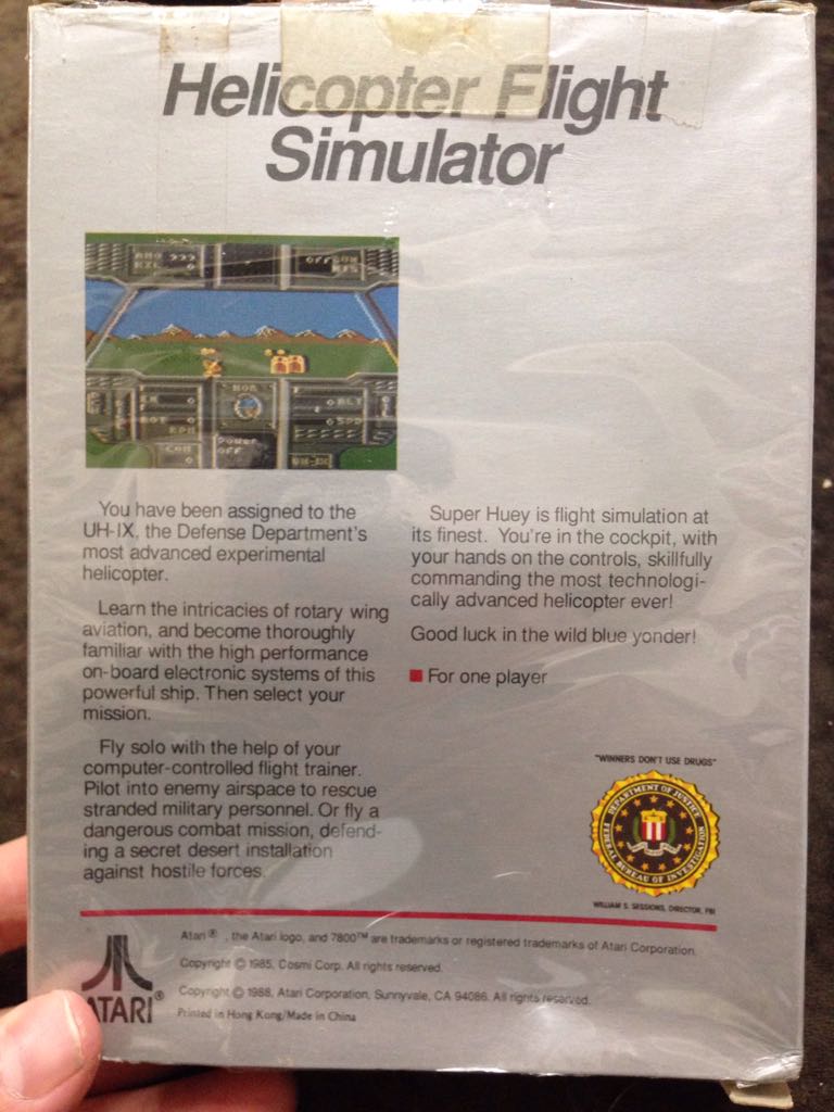 Super Huey UH-IX - Atari 7800 (Atari) video game collectible [Barcode 077000502148] - Main Image 2