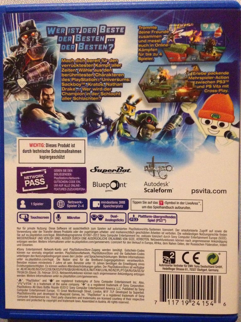 All-Stars Battle Royale - Sony PlayStation Vita (PS Vita) (PS3 - Vita - 1-2) video game collectible [Barcode 711719241546] - Main Image 2