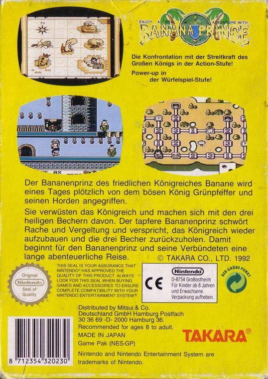 Banana Prince - Nintendo Entertainment System (NES) (Takara - 1) video game collectible [Barcode 8712354320230] - Main Image 2