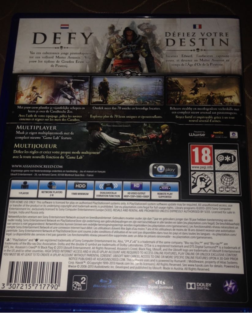 Assassin’s Creed IV: Black Flag - Sony PlayStation 4 (PS4) (Ubisoft - 1) video game collectible [Barcode 3307215717790] - Main Image 2