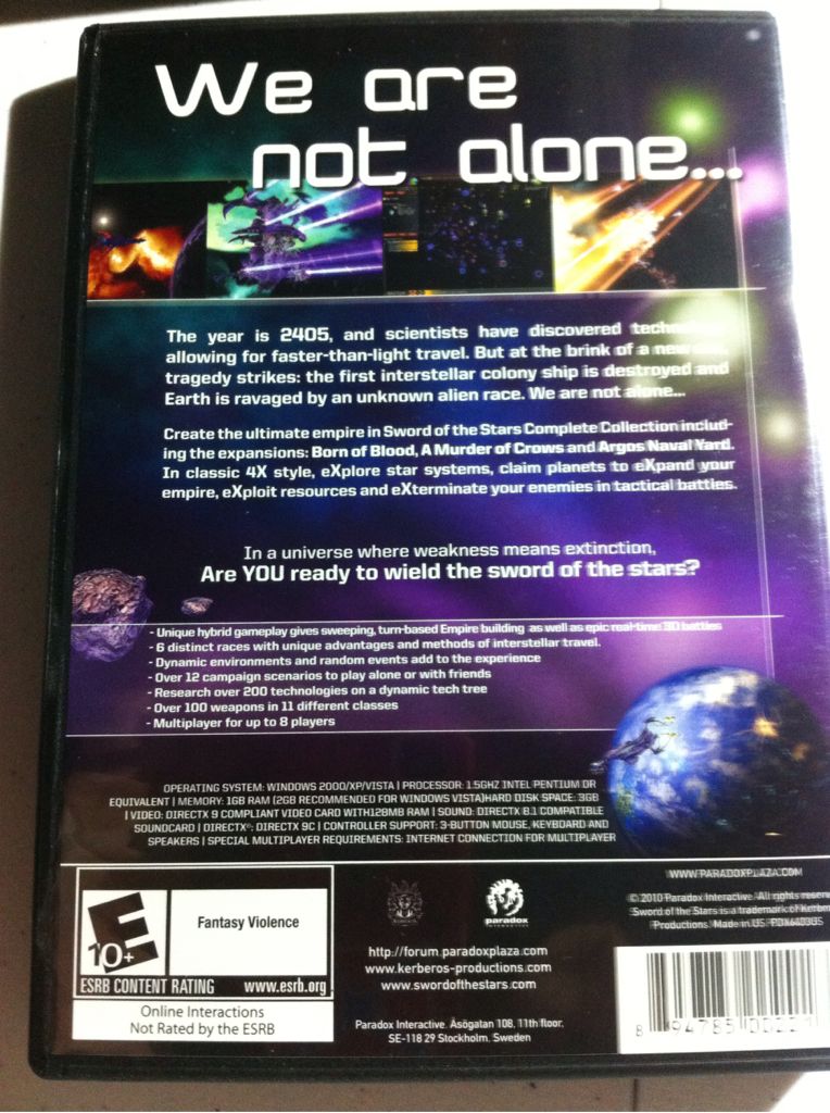 Sword of the Stars : Complete Collection - PC video game collectible [Barcode 894785002218] - Main Image 2