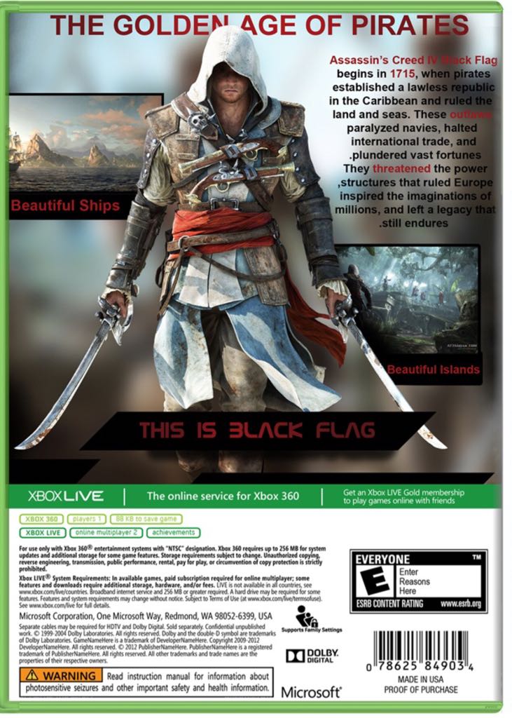 Assasins Creed 4 - Microsoft Xbox 360 (Ubisoft) video game collectible - Main Image 2