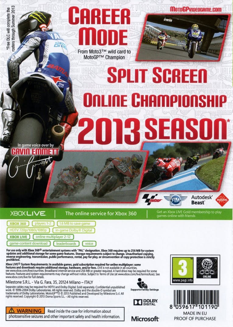 MotoGP 13 - Microsoft Xbox 360 video game collectible [Barcode 8059617101190] - Main Image 2