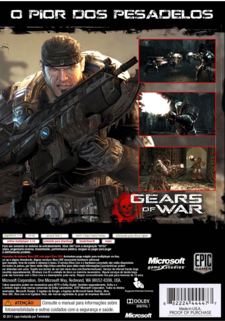 Gears Of War 1  - Microsoft Xbox 360 (Microsoft Game Studios - 1-8) video game collectible - Main Image 2
