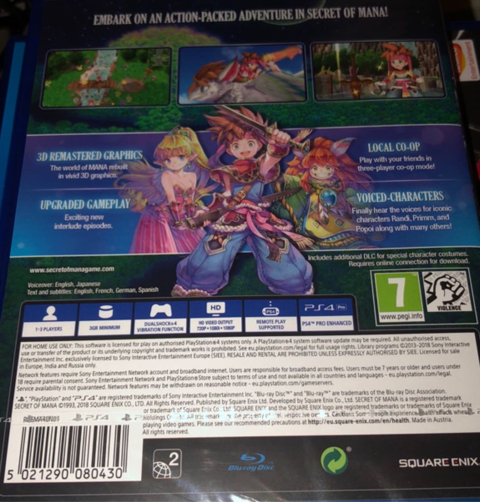 Secret Of Mana - Sony PlayStation 4 (PS4) (Square Enix Ltd. - 1-3) video game collectible [Barcode 5021290080430] - Main Image 2