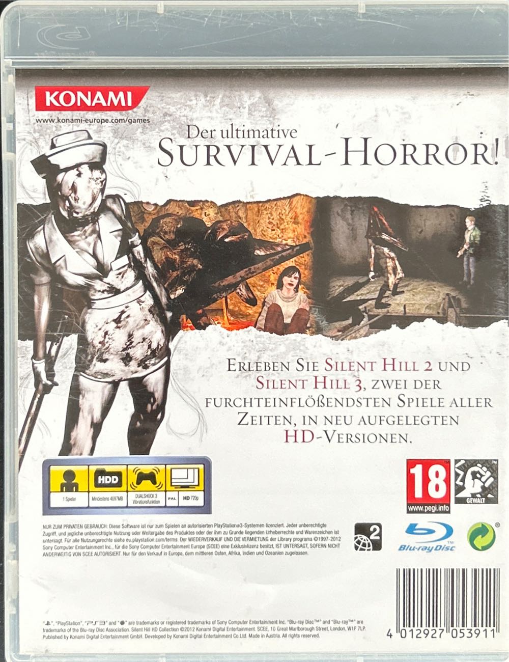 Silent Hill HD Collection Konami 18+ - Sony PlayStation 3 (PS3) (1) video game collectible [Barcode 4012927053911] - Main Image 2
