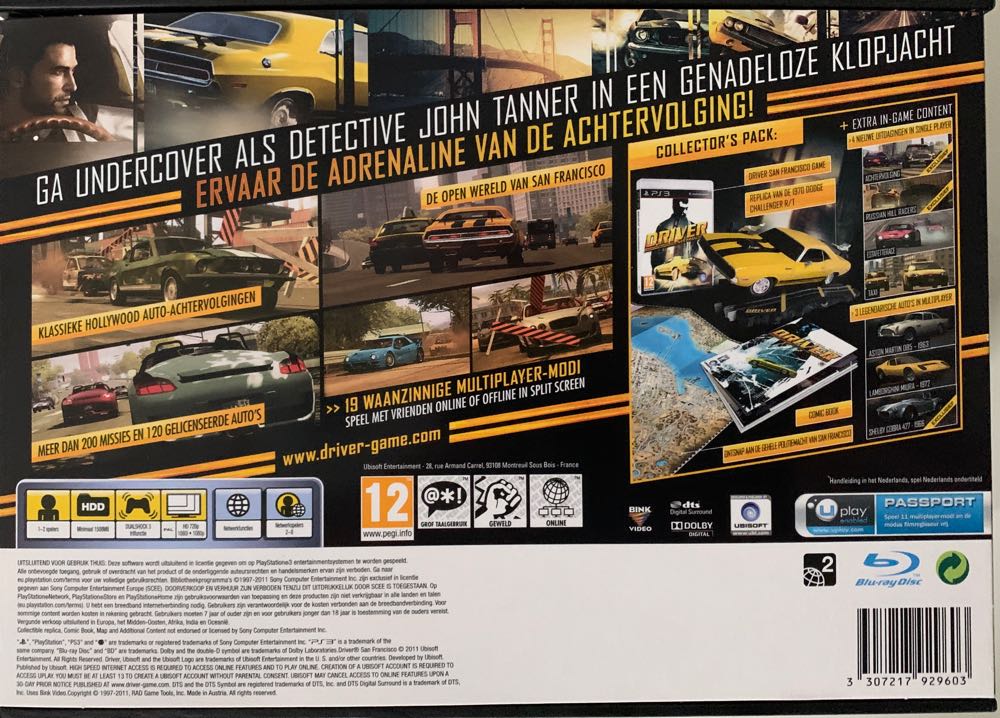 Driver SAN Francisco Collector Pack - Sony PlayStation 3 (PS3) (Ubisoft - 1-2) video game collectible [Barcode 3307217929603] - Main Image 2