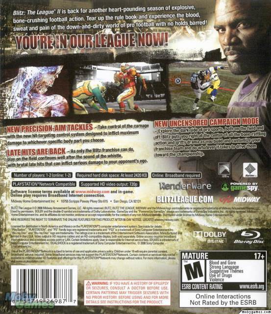 Blitz: The League II - Sony PlayStation 3 (PS3) (Midway Games - 1-2) video game collectible [Barcode 5037930111006] - Main Image 2