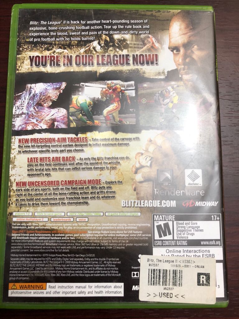 Blitz: The League II - Microsoft Xbox 360 (Midway Games) video game collectible - Main Image 2