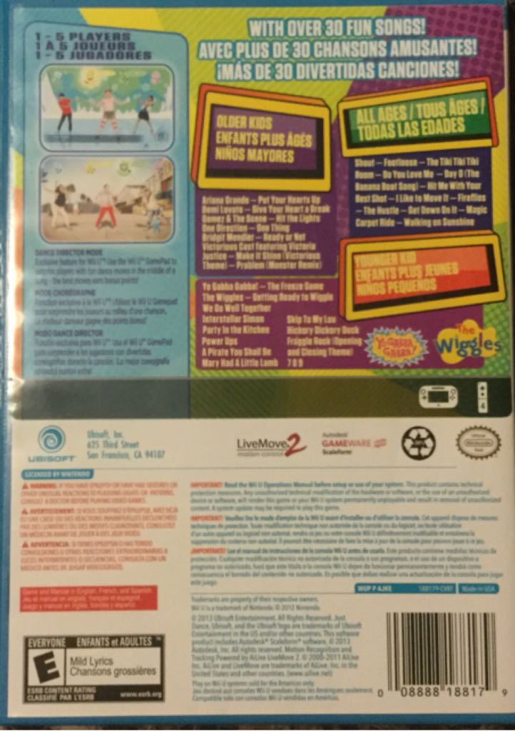 Just Dance Kids 2014 - Nintendo Wii U (Ubisoft Inc. - 1-4) video game collectible [Barcode 008888188179] - Main Image 2
